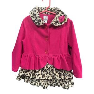 Pink and Leopard Coat - Mack & Co - 4T